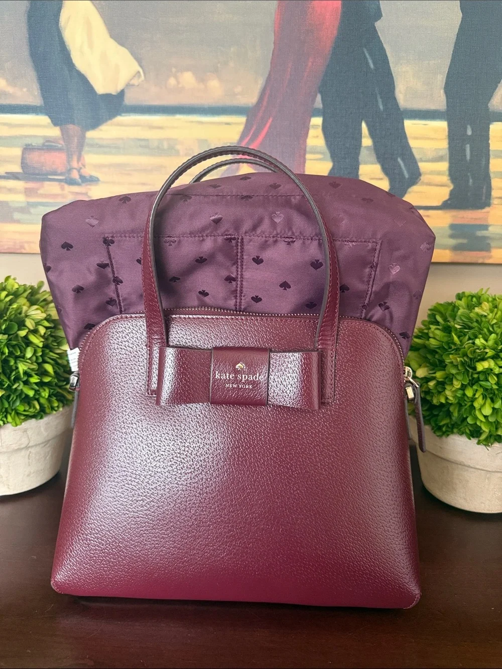 KATE SPADE ♠️ New York 🍒 CHERRYWOOD 🍒 MAISE MATTHEWS STREET SATCHEL BAG🌟EUC🌟